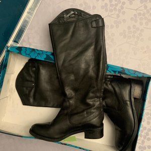 Tall Black Genuine Leather Boots | Seychelles